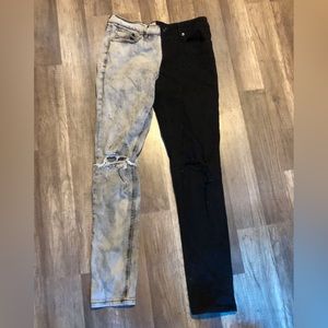 Mens split dye skinny jeans Rue 21